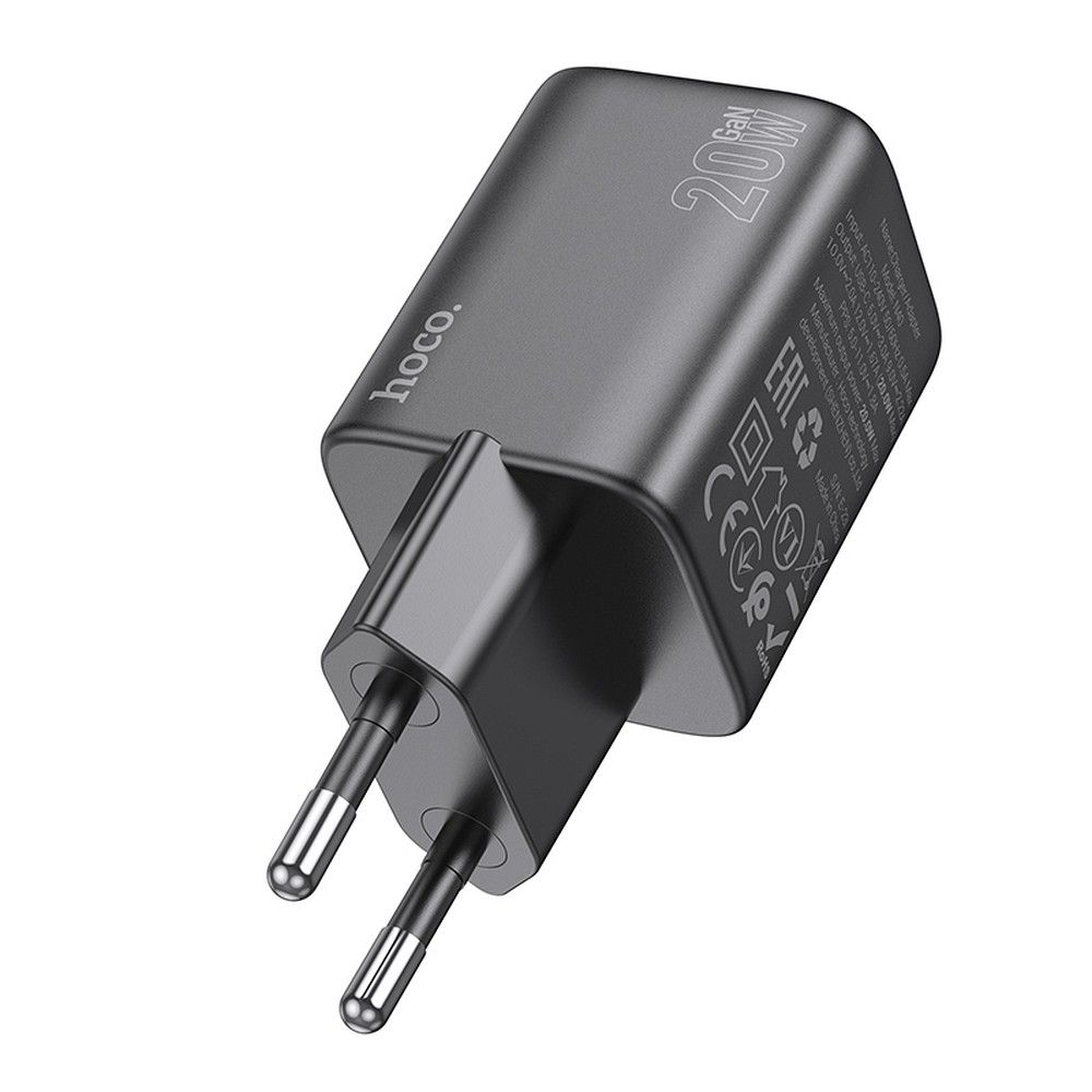 HOCO N40 Verkkolaturi, 20W, 3A, 1 x USB-C, Musta