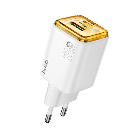 HOCO N52 Verkkolaturi, 20W, 3A, 1 x USB-A - 1 x USB-C, Valkoinen