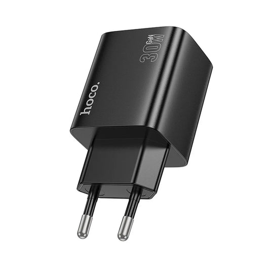 HOCO N56 Verkkolaturi, 30W, 3A, 2 x USB-A - 2 x USB-C, Musta