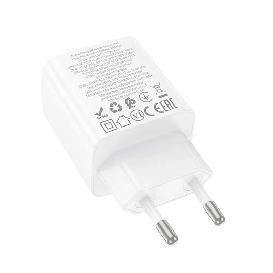HOCO N56 Verkkolaturi, 30W, 3A, 2 x USB-A - 2 x USB-C, Valkoinen