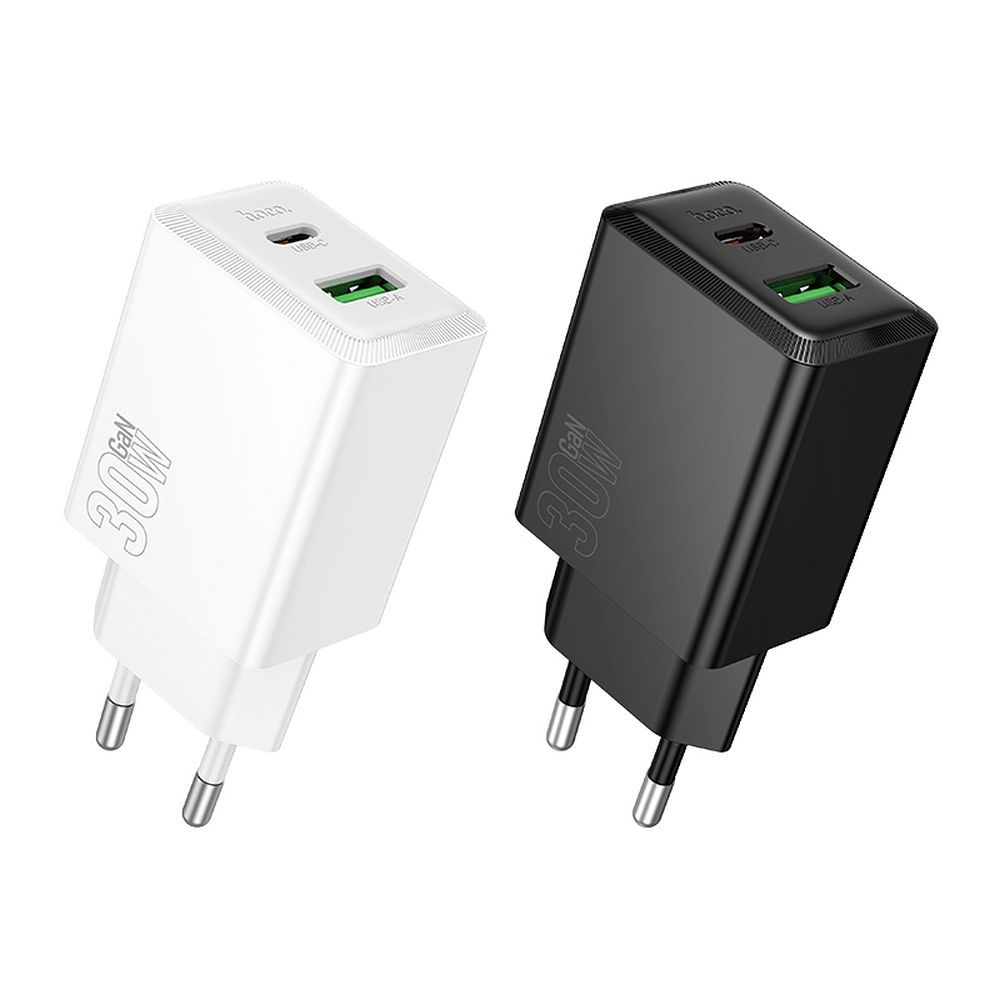 Verkkolaturi HOCO N71, 30W, 3A, 1 x USB-A - 1 x USB-C, Musta