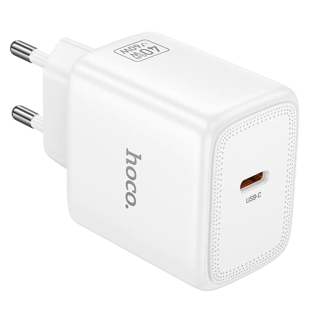 Verkkolaturi HOCO N83, 40W, 3A, 1 x USB-C, Valkoinen