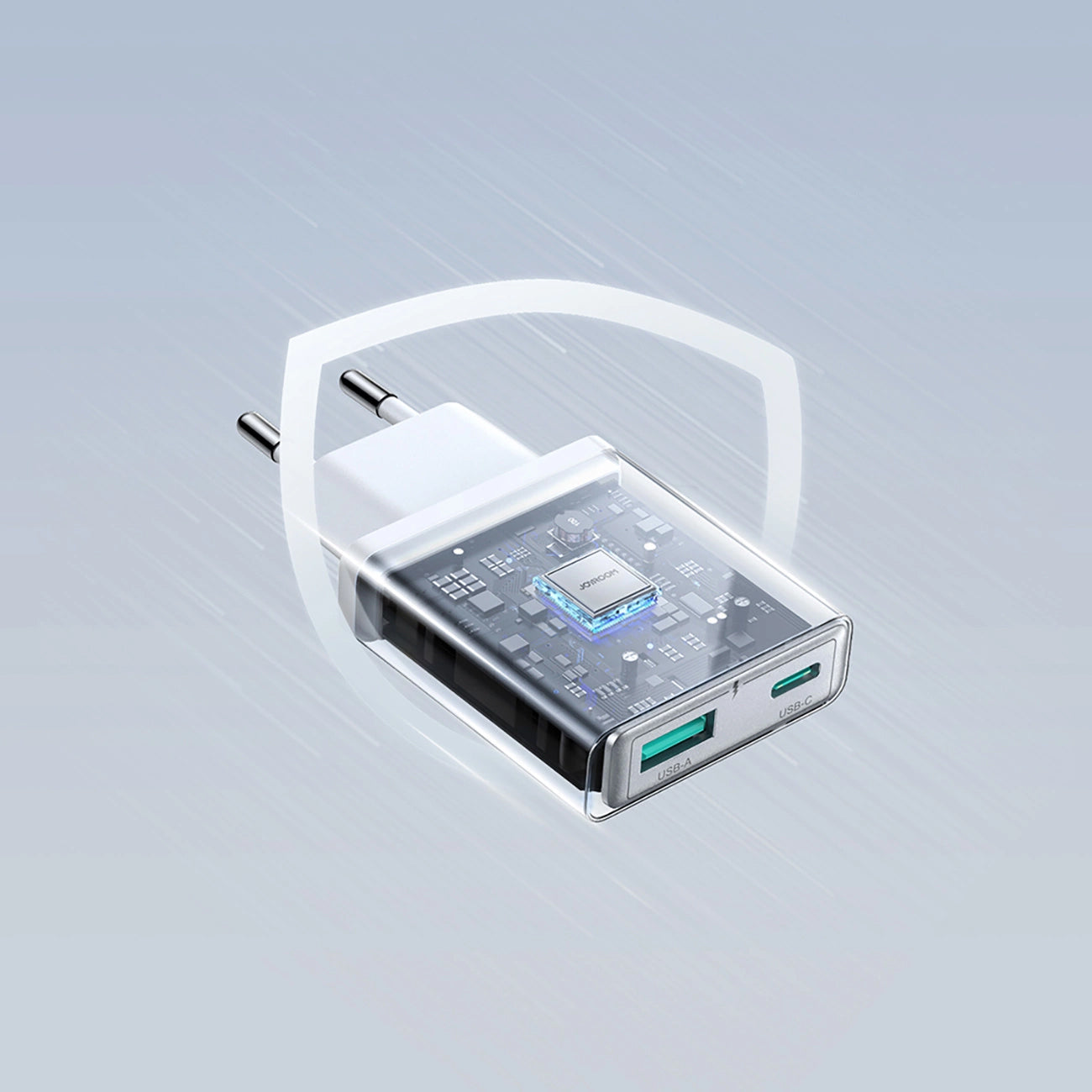 Joyroom verkkolaturi JR-TCF14, 20W, 3A, 1 x USB-A - 1 x USB-C, valkoinen