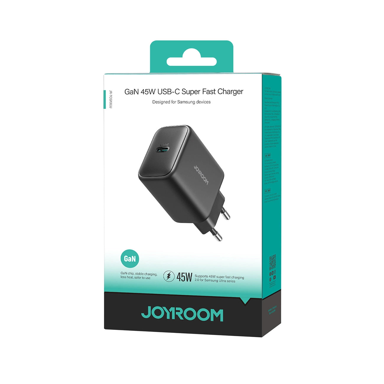 Joyroom JR-TCG13 -verkkolaturi, 45W, 3A, 1 x USB-C, Musta