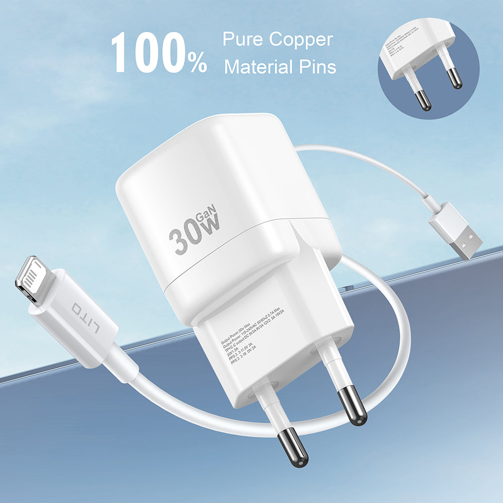 Lito LC11 Verkkolaturi, 30W, 3A, 1 x USB-C, Musta