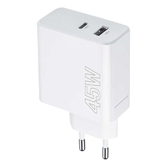 MaXlife verkkolaturi MXTC-07-45AC, 45W, 3A, 1 x USB-A - 1 x USB-C, valkoinen