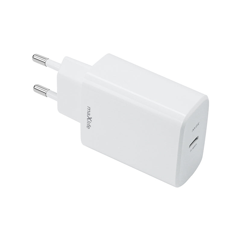 MaXlife MXTC-10-30C verkkolaturi, 30W, 3A, 1 x USB-C, valkoinen