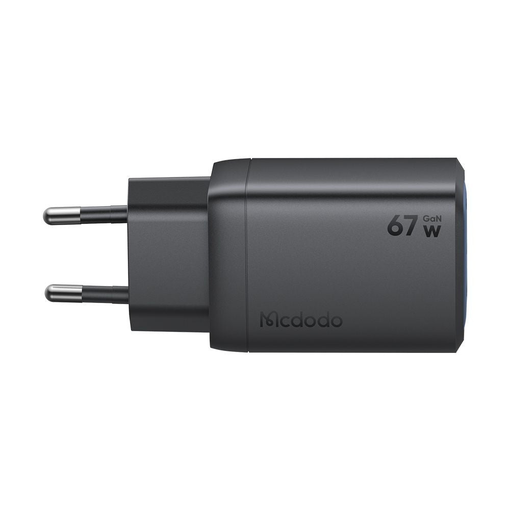 McDodo CH-0970 Gana Mini -verkkolaturi, 67W, 3A, 1 x USB-A - 2 x USB-C, Musta