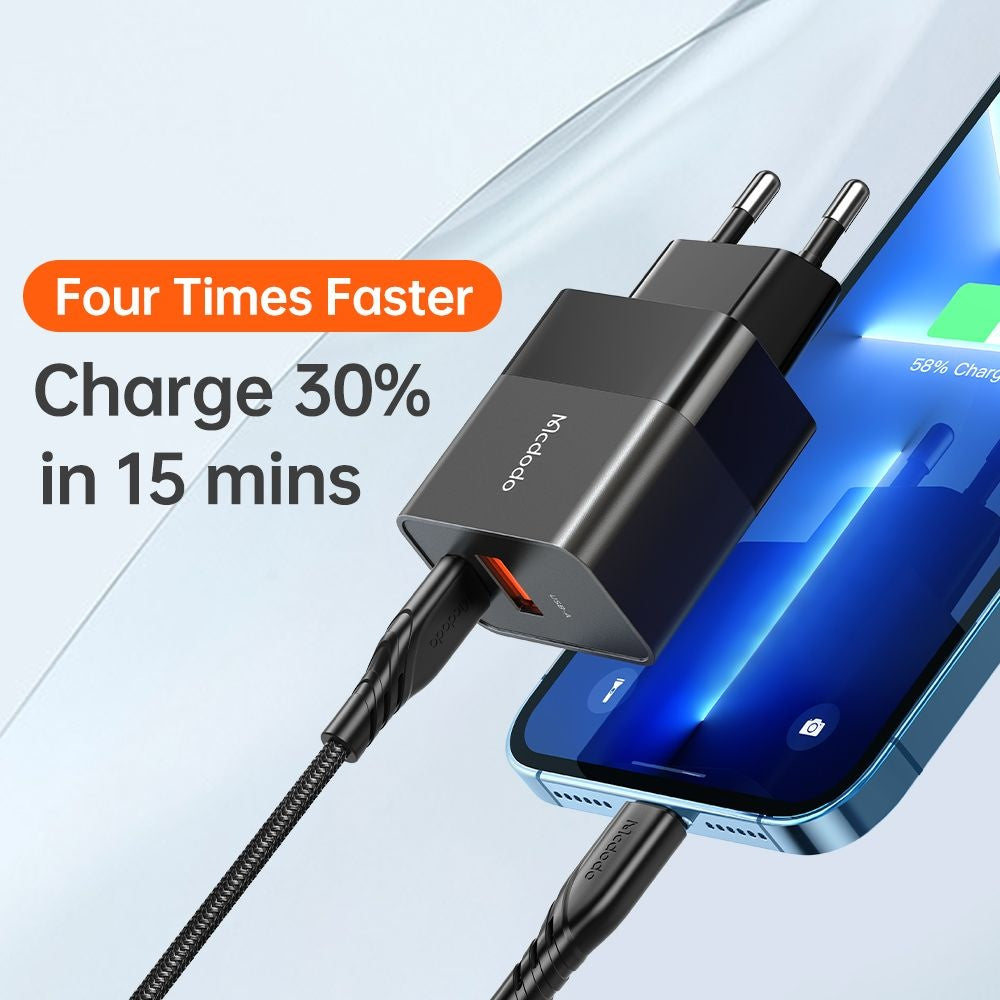 McDodo CH-1951 Hydrogen -verkkolaturi, 20W, 3A, 1 x USB-A - 1 x USB-C, musta