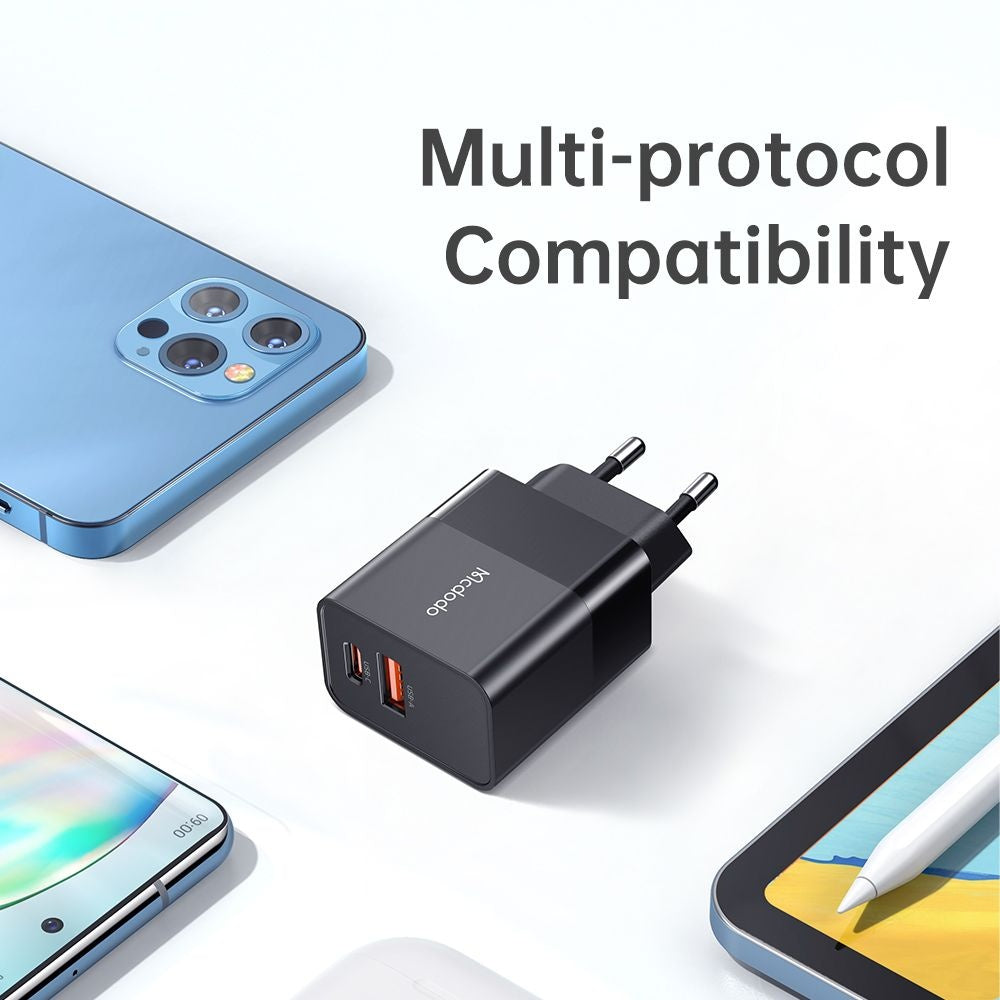 McDodo CH-1951 Hydrogen -verkkolaturi, 20W, 3A, 1 x USB-A - 1 x USB-C, musta