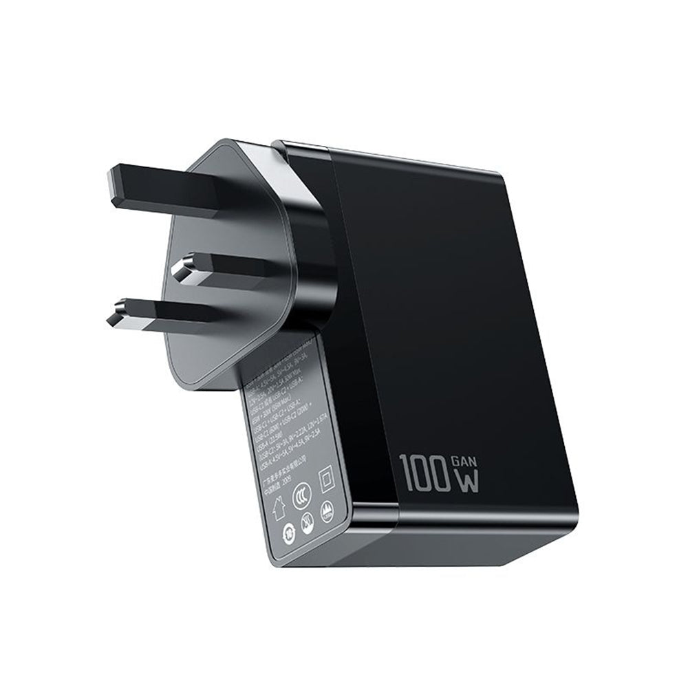 McDodo CH-8101 Pro Nuc AR Power Travel -verkkolaturi, 100W, 5A, 1 x USB-A - 2 x USB-C, Musta