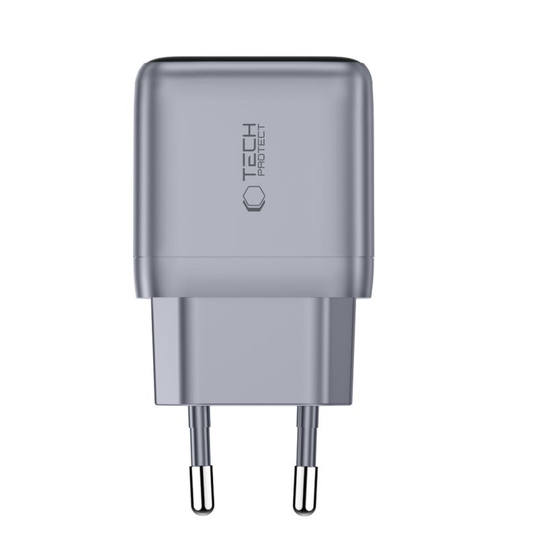 Tech-Protect NC45W Display verkkolaturi, 45W, 3A, 1 x USB-C, harmaa