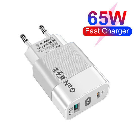 Techsuit CHPD131 -verkkolaturi, 65W, 3.25A, 1 x USB-A - 1 x USB-C, Valkoinen