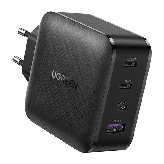 Verkkolaturi UGREEN CD104, 65W, 3A, 1 x USB-A - 3 x USB-C, musta