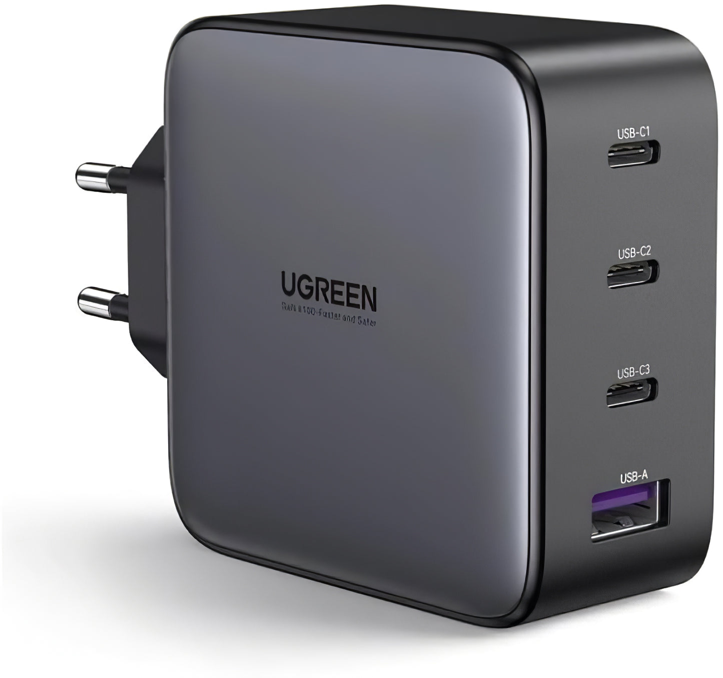 Verkkolaturi UGREEN CD226, 100W, 3A, 1 x USB-A - 3 x USB-C, musta