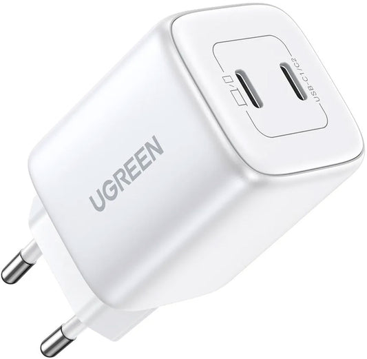 UGREEN CD294 Verkkolaturi, 45W, 3A, 2 x USB-C, Valkoinen