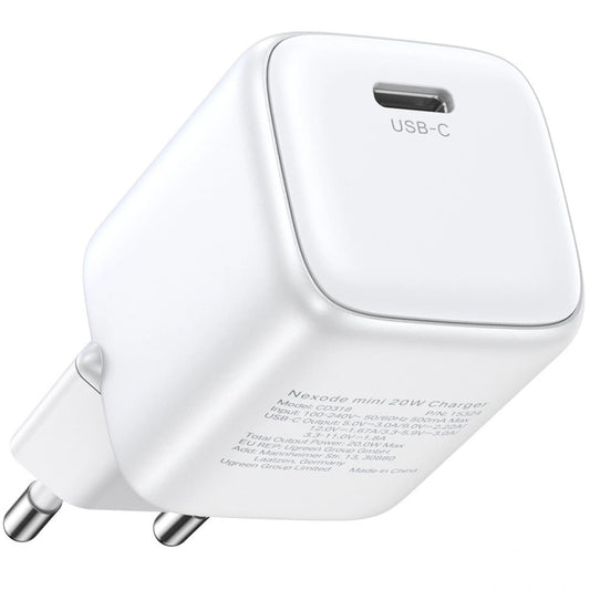 Verkkolaturi UGREEN CD319, 30W, 3A, 1 x USB-C, valkoinen.