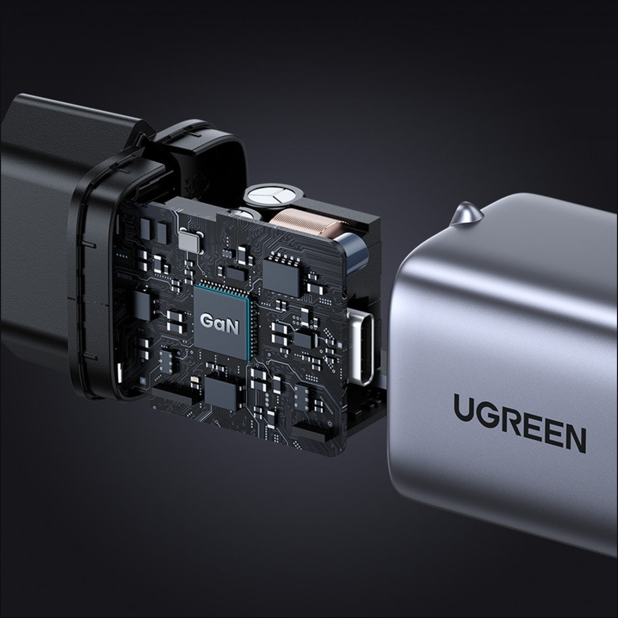 Verkkolaturi UGREEN CD319, 30W, 3A, 1 x USB-C, harmaa