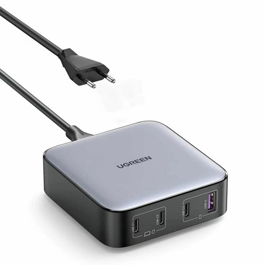 Latausasema UGREEN CD328, 100W, 3A, 1 x USB-A - 3 x USB-C, harmaa