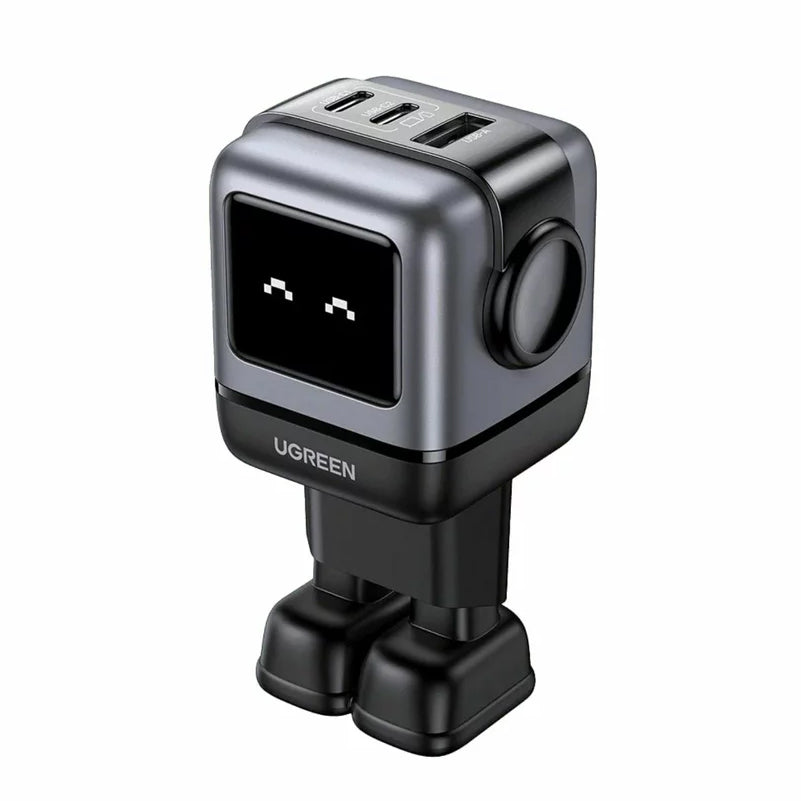 UGREEN CD361 Uno -verkkolaturi, 65W, 3.25A, 1 x USB-A - 2 x USB-C, Musta