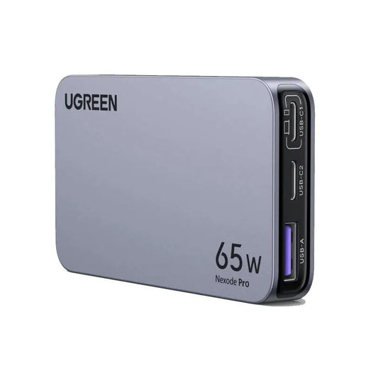 Verkkolaturi UGREEN X753 Nexode Pro, 65W, 3A, 1 x USB-A - 2 x USB-C, harmaa