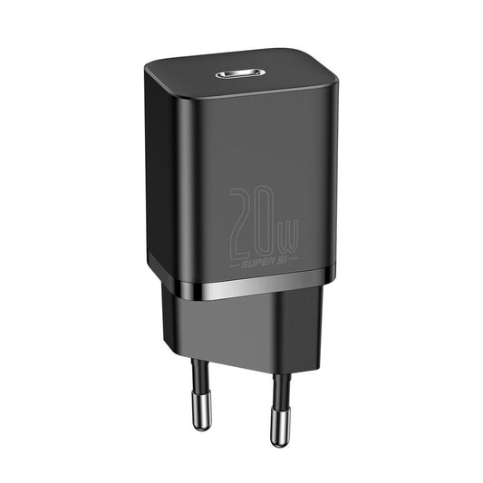 Baseus Super Si verkkolaturi, 20W, 3A, 1 x USB-C, musta CCSUP-B01