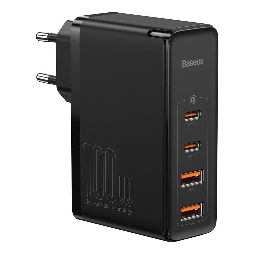 Verkkolaturi Baseus GaN2 Pro, 100W, 5A, 2 x USB-A - 2 x USB-C, musta CCGAN2P-L01