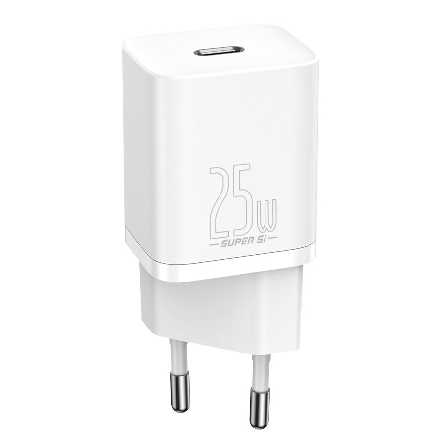 Baseus Super Si verkkolaturi, 25W, 3A, 1 x USB-C, valkoinen CCSP020102