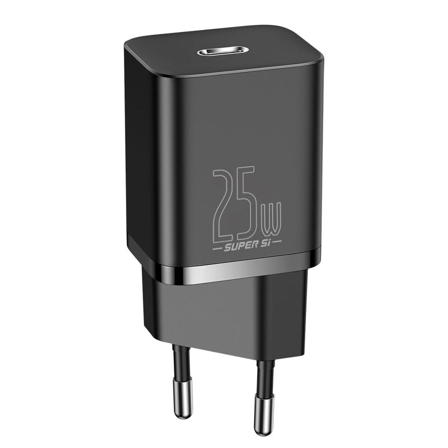 Baseus Super Si verkkolaturi, 25W, 3A, 1 x USB-C, musta CCSP020101