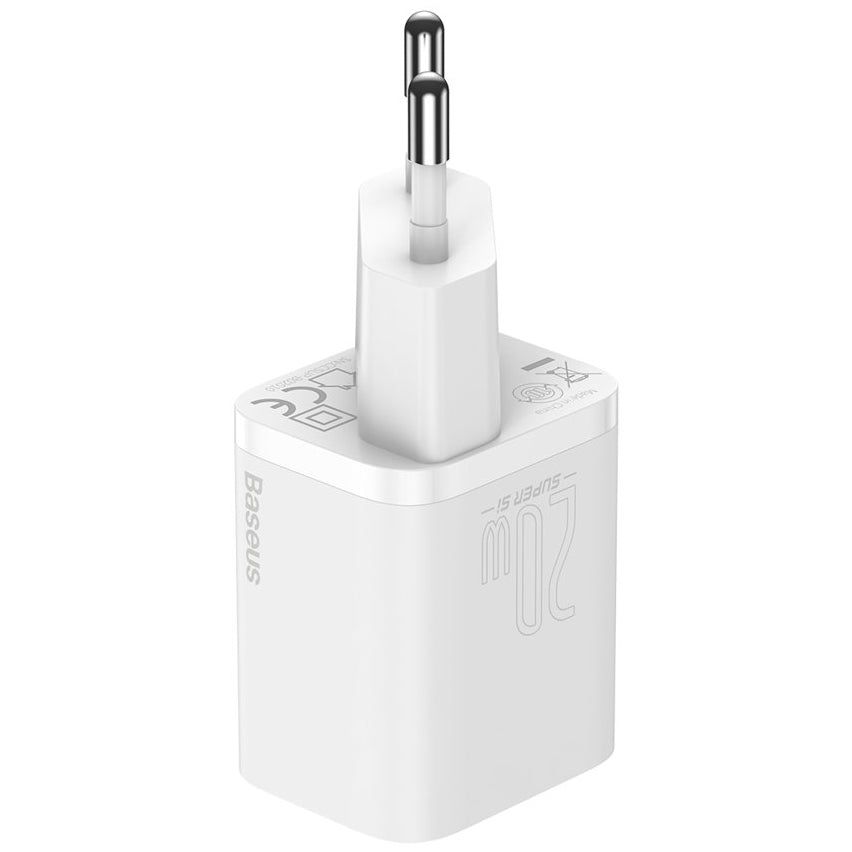 Baseus Super Si verkkolaturi, 20W, 3A, 1 x USB-C, valkoinen CCSUP-B02