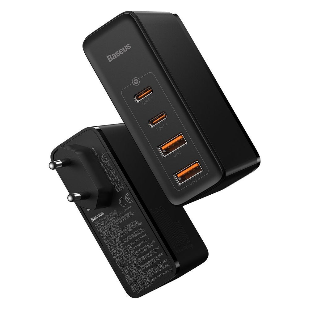 Verkkolaturi Baseus GaN2 Pro, 100W, 5A, 2 x USB-A - 2 x USB-C, musta CCGAN2P-L01