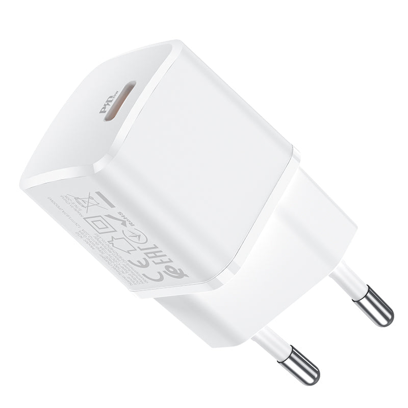 Verkkolaturi HOCO N10, 20W, 3A, 1 x USB-C, valkoinen