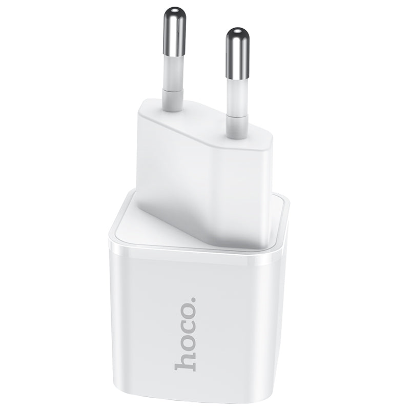 Verkkolaturi HOCO N10, 20W, 3A, 1 x USB-C, valkoinen