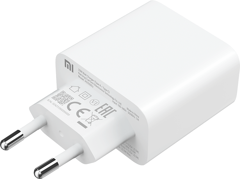 Xiaomi verkkolaturi, 33W, 3A, 1 x USB-A - 1 x USB-C, valkoinen BHR4996996GL
