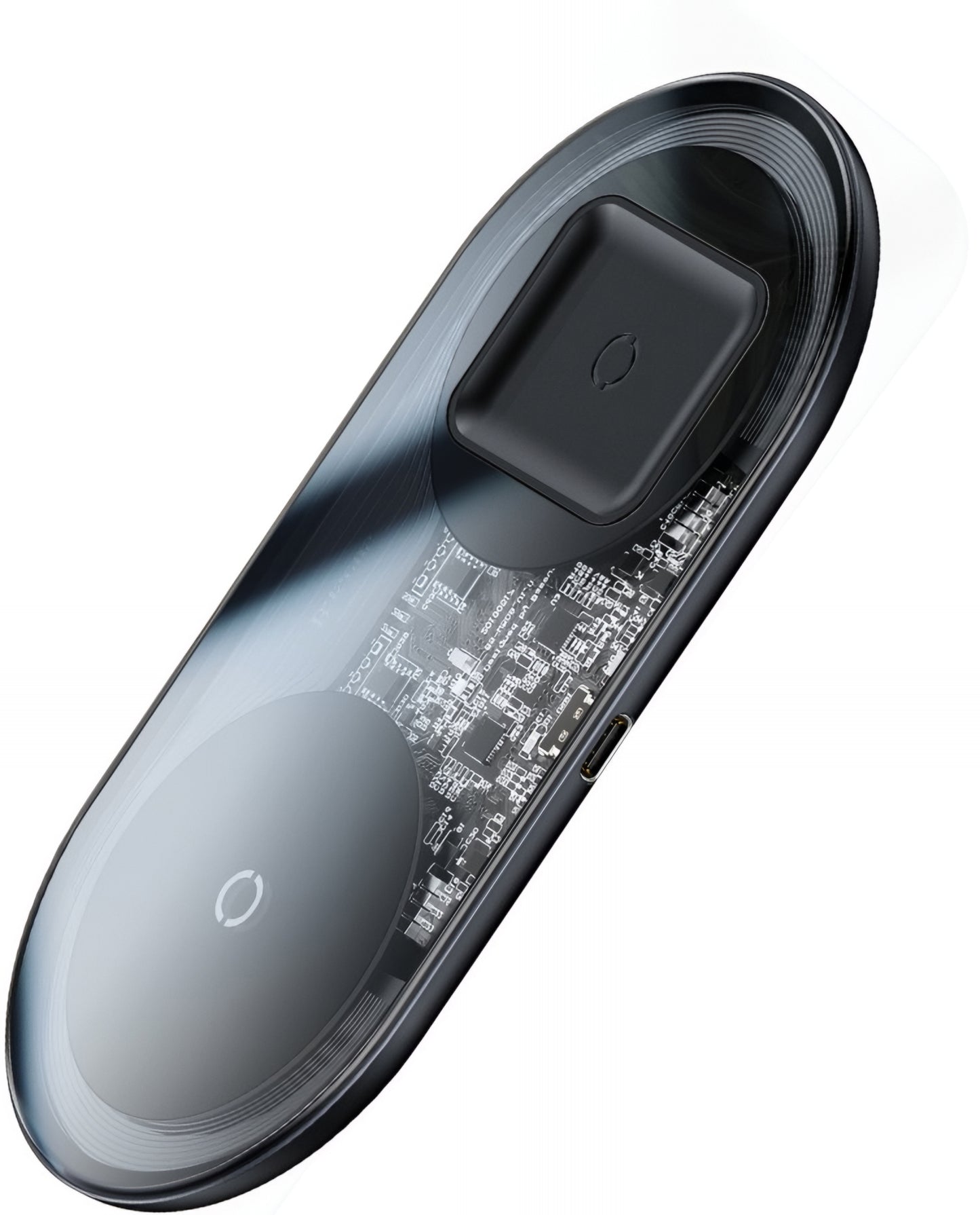 Baseus Simple 2in1 langaton verkkolaturi, 15W, 1.67A, Läpinäkyvä WXJK-A01