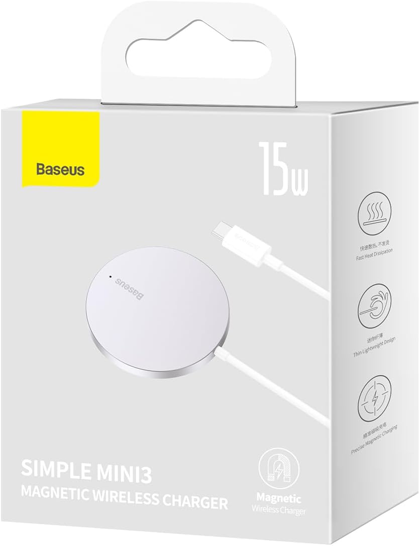 Baseus Simple Mini 3 -langaton laturi, 15W, 1.67A, Hopea CCJJ040012