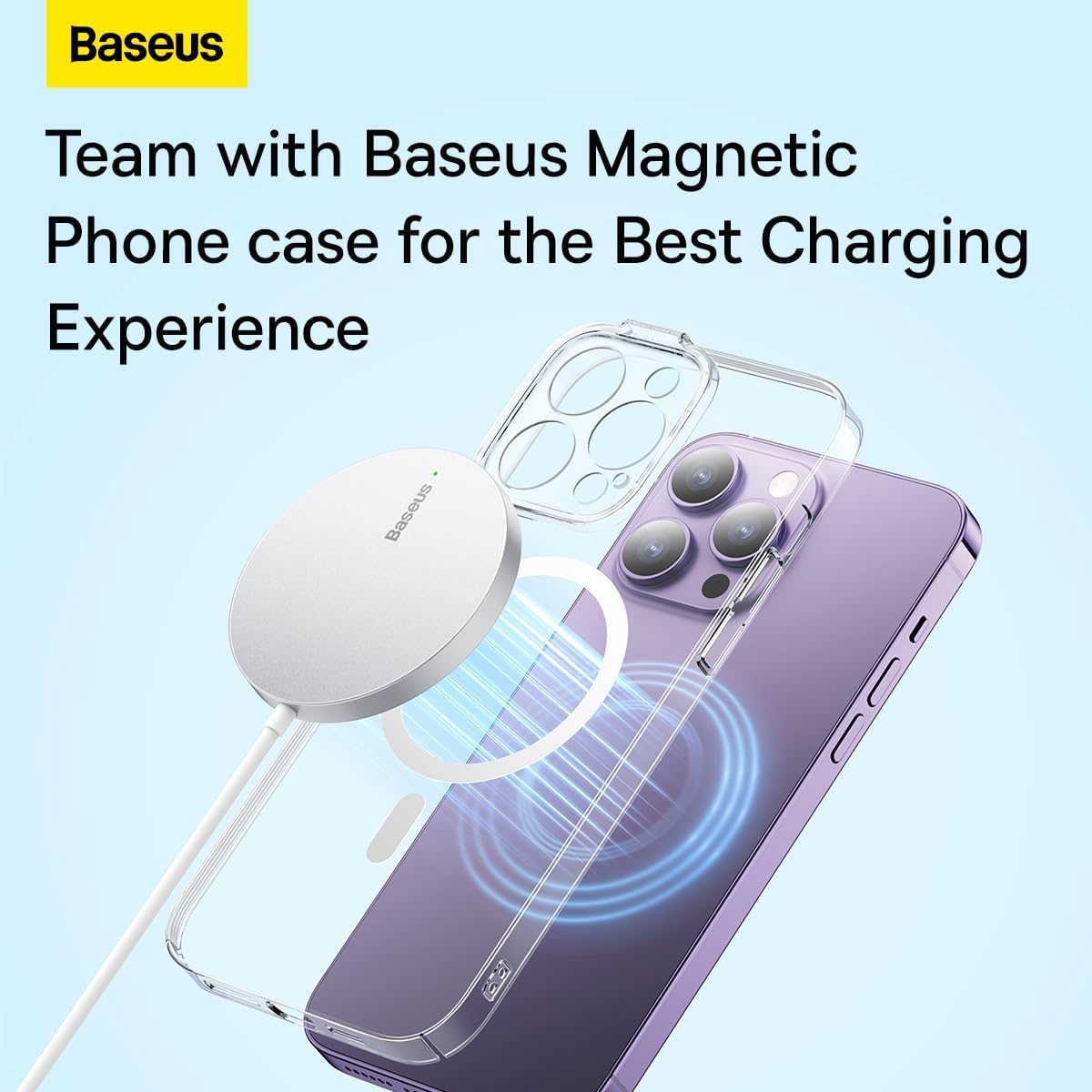 Baseus Simple Mini 3 -langaton laturi, 15W, 1.67A, Hopea CCJJ040012