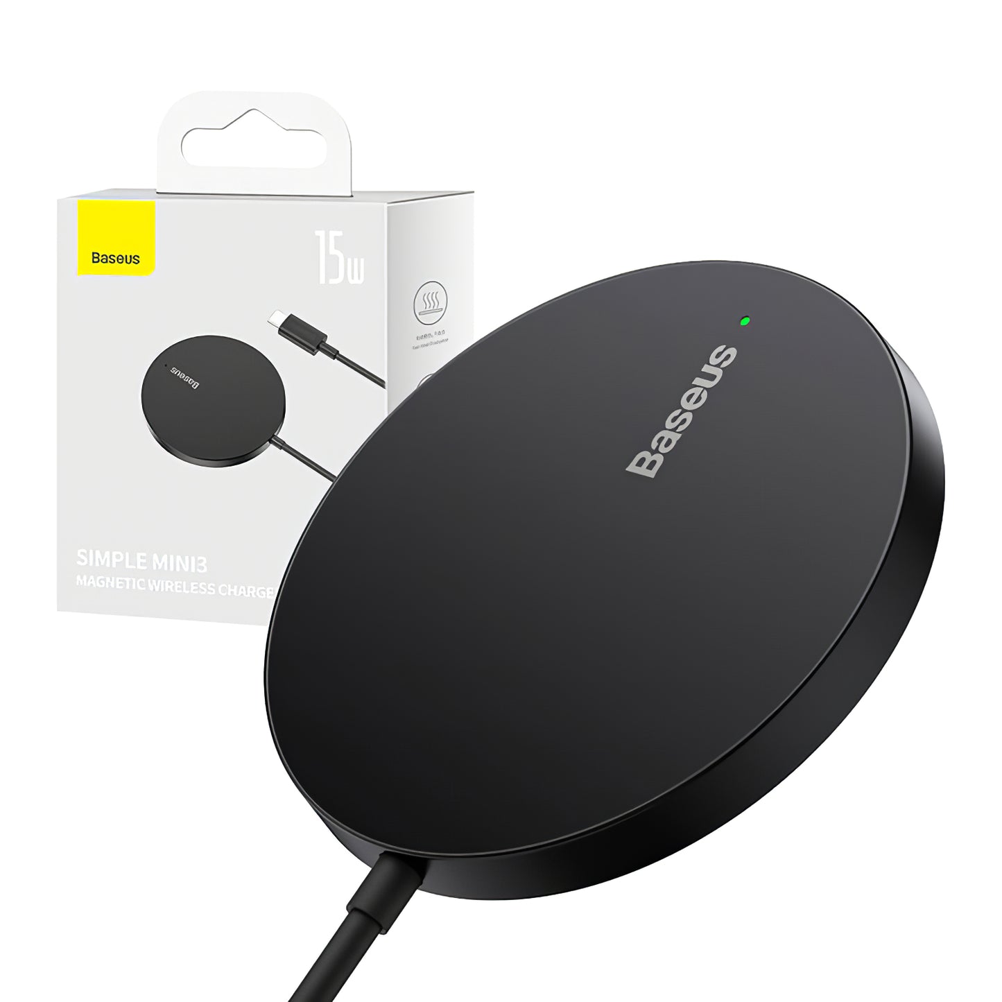 Baseus Simple Mini 3 -langaton verkkolaturi, 15W, 1.67A, Musta CCJJ040001