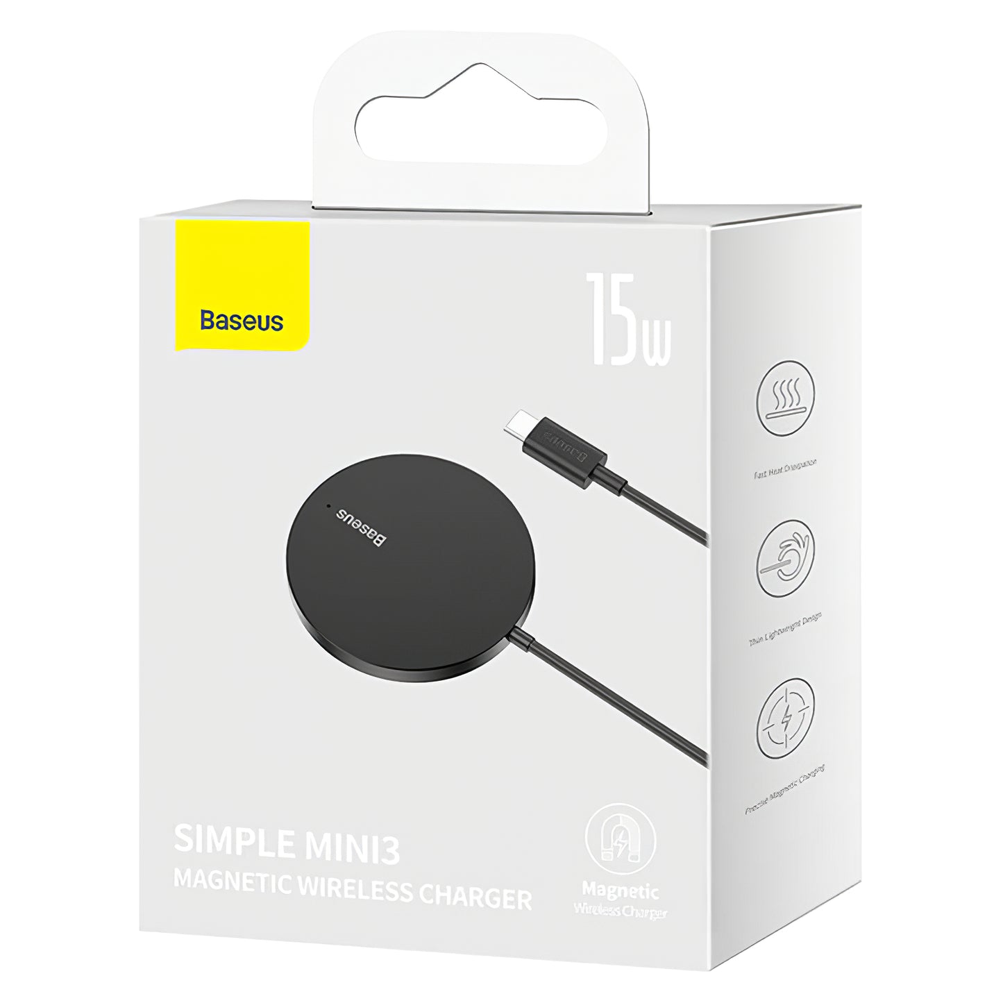 Baseus Simple Mini 3 -langaton verkkolaturi, 15W, 1.67A, Musta CCJJ040001