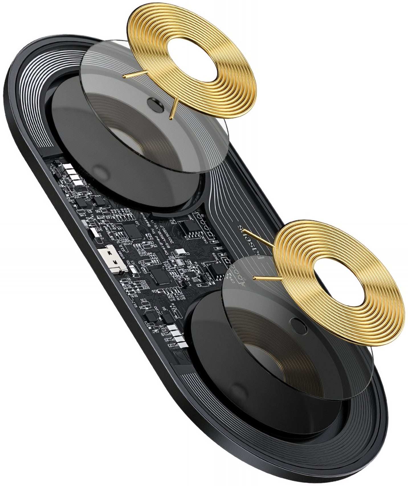 Baseus Simple 2in1 langaton verkkolaturi, 15W, 1.67A, Läpinäkyvä WXJK-A01