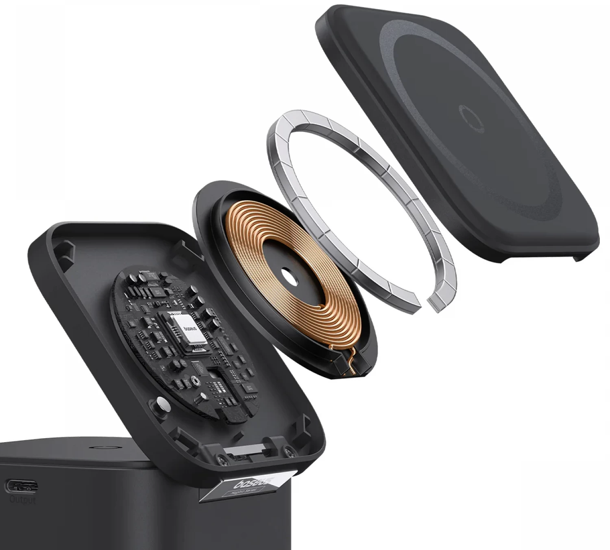 Baseus MagPro 3-in-1 langaton USB-C-verkkolaturi, 25 W, 1 x USB-C, musta P10264100123-01