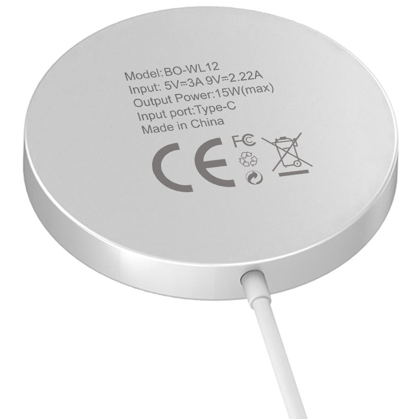 Langaton verkkolaturi BWOO WL-12, 15W, 1.67A, Valkoinen