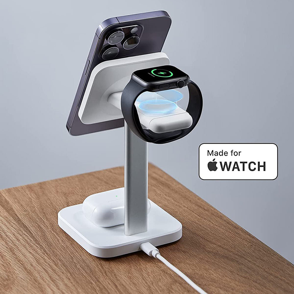 Langaton ESR HaloLock 3in1 -verkkolaturi, 15W, 1.67A, Valkoinen
