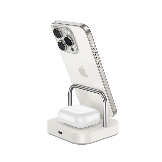 Langaton Verkkolaturi HOCO CQ16A 3in1, 15W, 1.67A, Valkoinen