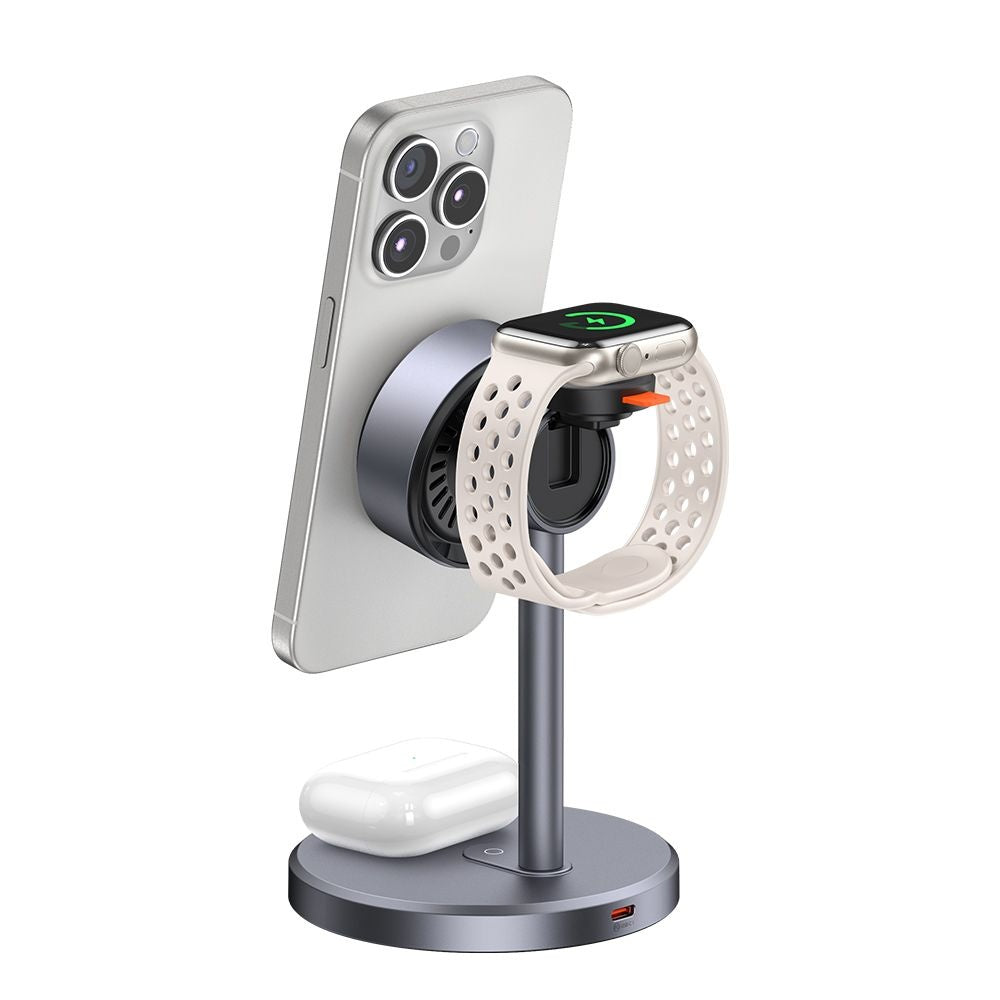 Langaton McDodo CH-2462 Swan 3in1 -verkkolaturi, 22.5W, 1.67A, Musta