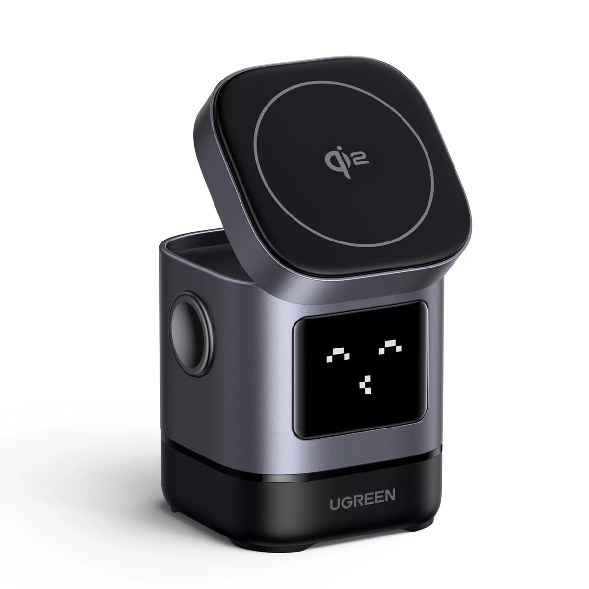 UGREEN W709 Uno 2in1 langaton verkkolaturi, 15W, 1.67A, Musta