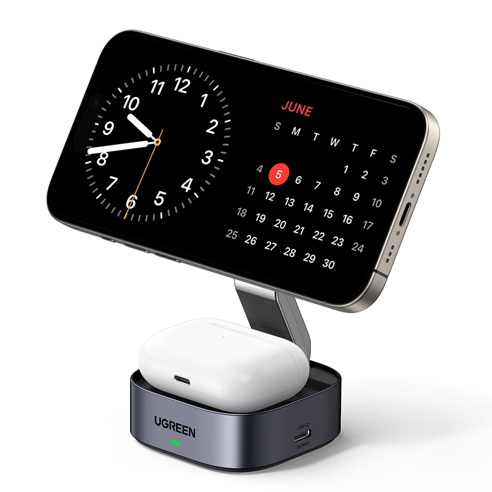 UGREEN W526 3in1 Langaton Verkkolaturi, 20W, 1.67A, 1 x USB-C, Musta