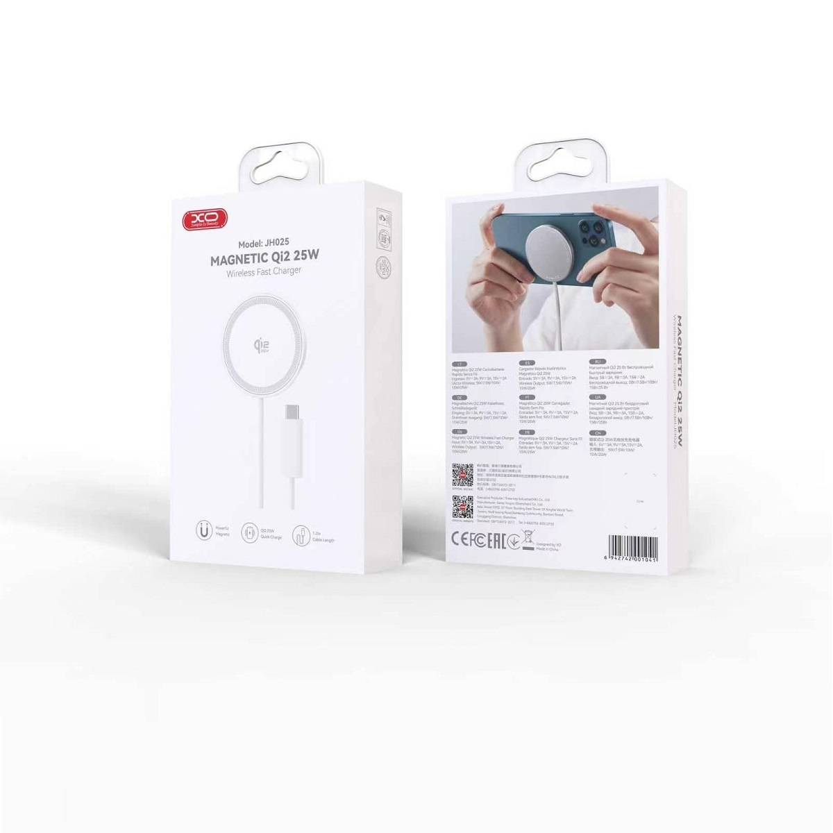 XO Design JH025 langaton verkkolaturi, 25W, valkoinen