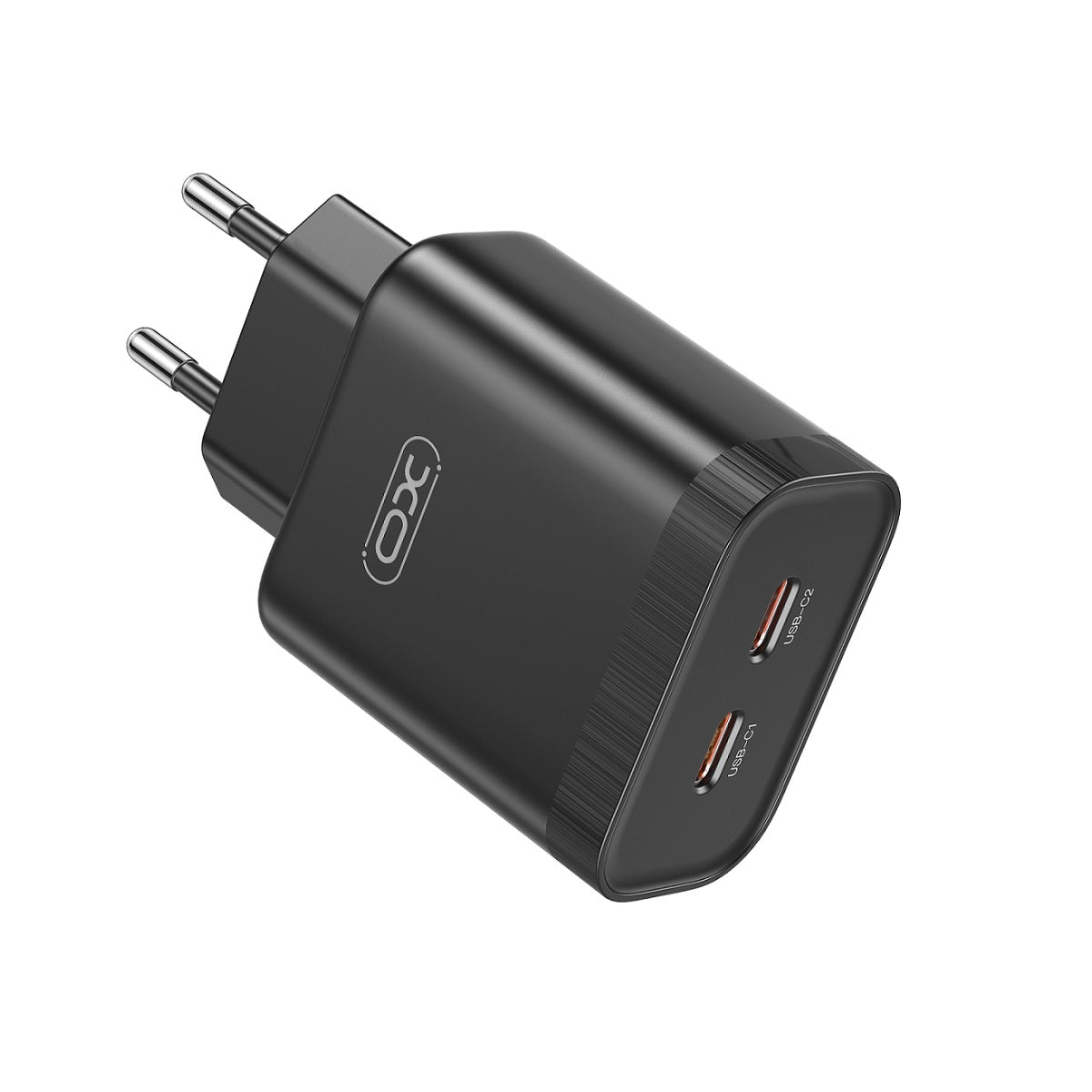 Verkkolaturi XO Design L105, 35W, 3A, 2 x USB-C, musta