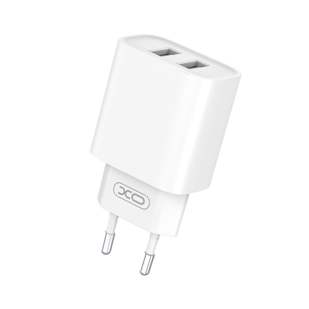 Verkkolaturi XO Design CE02C, 10.5W, 2.1A, 2 x USB-A, Valkoinen